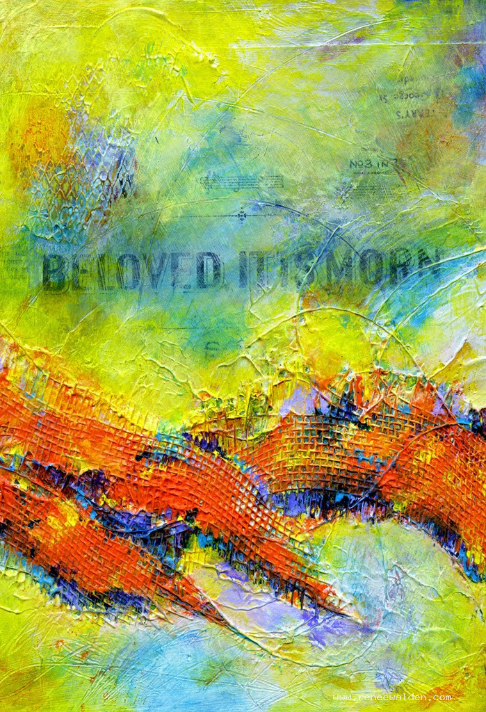 "Beloved, it is morn" - mixed media on wood