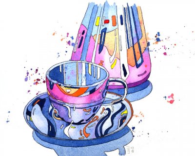 a coffee cup to colour