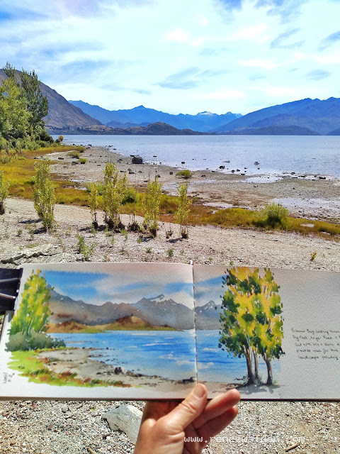 Black Peak and Fog Peak from Bremner Bay, Lake Wanaka