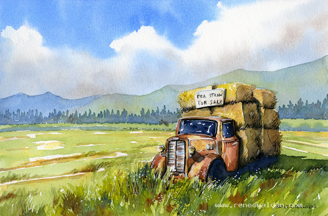 Rusty Truck - demo watercolour painting from live online class