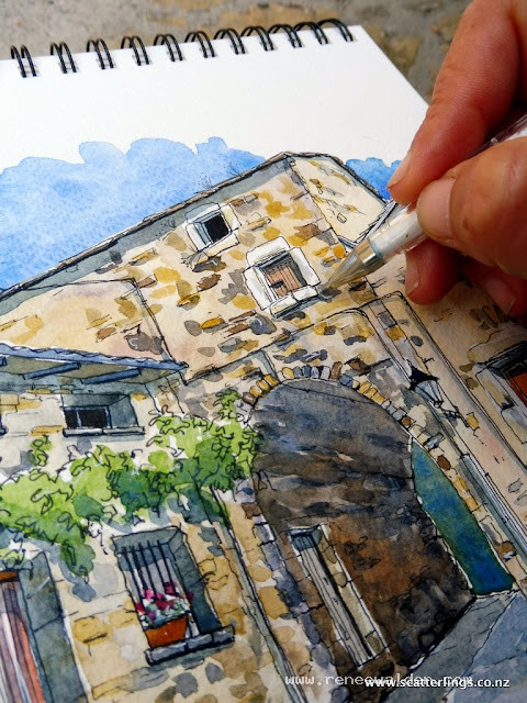 Adding a touch of white with expressive mark making