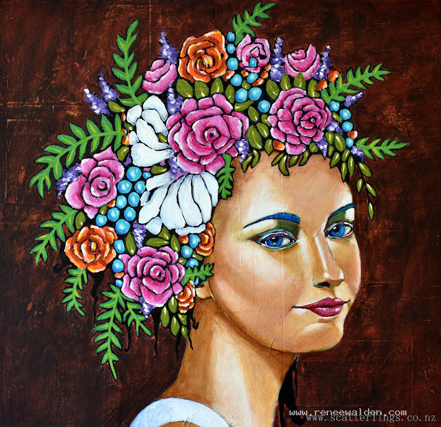 Detail of "Abundance" - portrait of a Mother Earth goddess