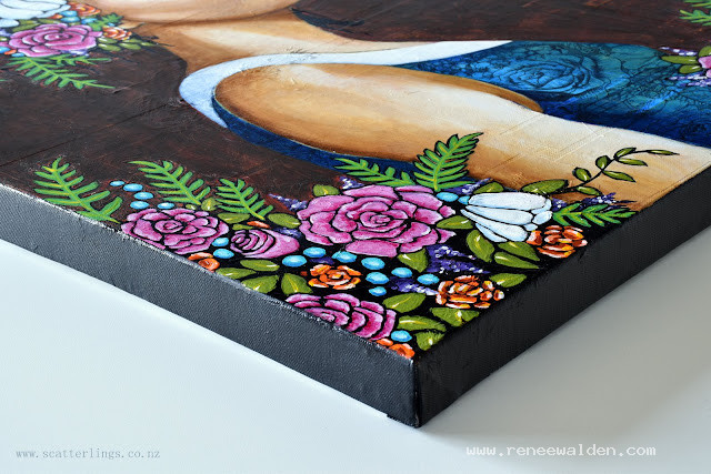 Detail of "Abundance" - Gaia goddess with flowers
