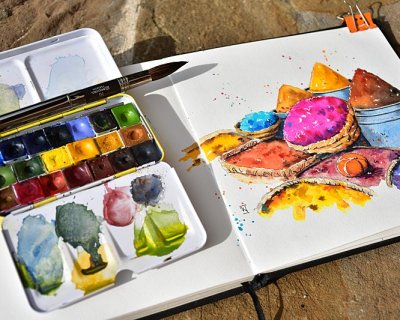 what I've discovered about painting with honey-based watercolours