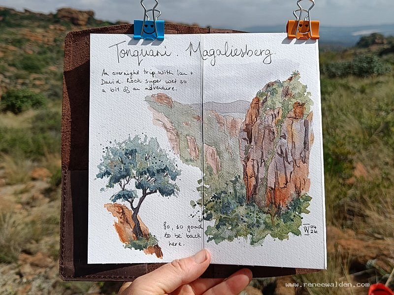 Watercolour of Tonquani Kloof, Magaliesberg