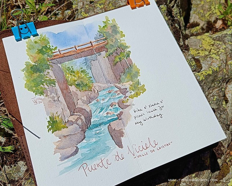 Old bridge, watercolour sketch