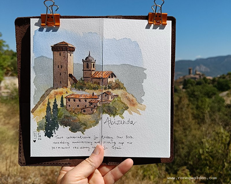 Abizanda, watercolour sketch