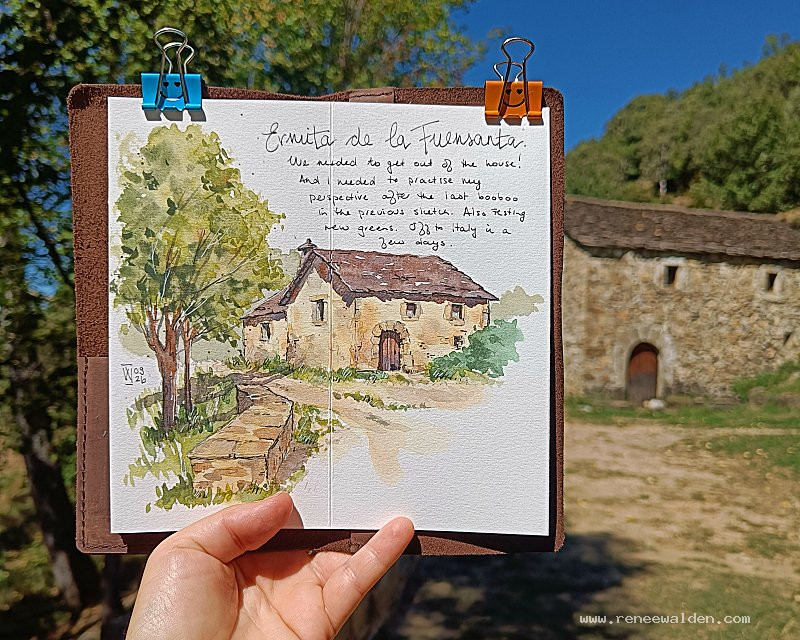 Ermita Fuensanta, Watercolour sketch