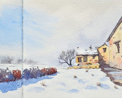 Snowy ruin
