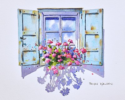 Window with geraniums