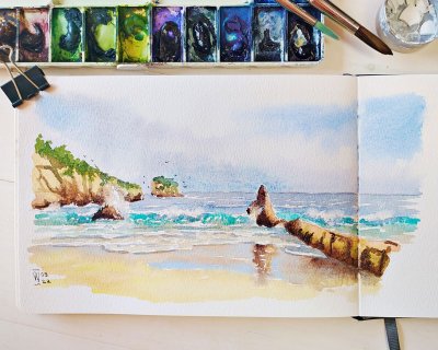 Seascape in Asturias, Spain