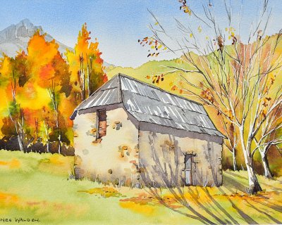 Rustic barn in autumn