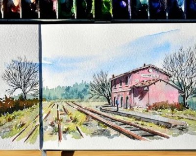 Abandoned railway station, Sardinia