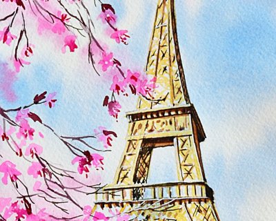 Eiffel Tower in spring