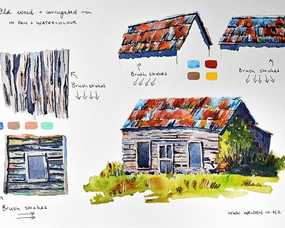 Old wood and corrugated iron