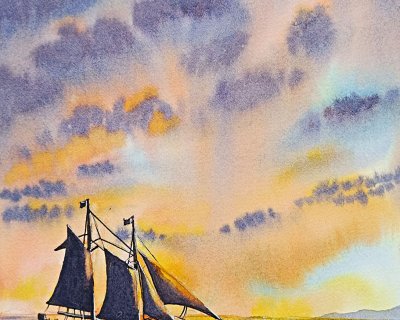 Ship at Sunset